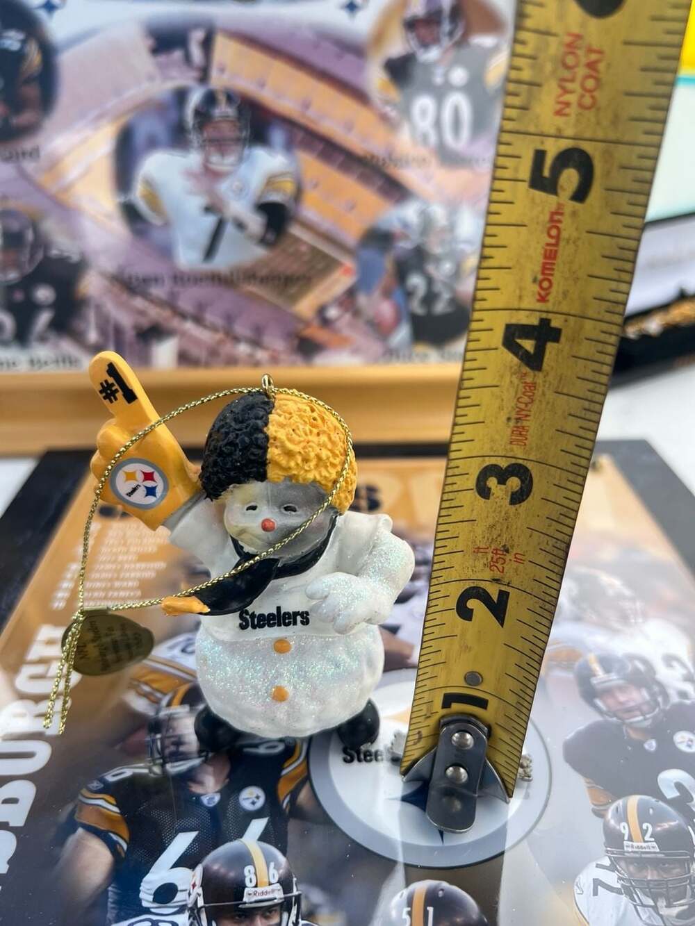 Bradford Exchange Pittsburgh Steelers Snowman Fan Ornament Resin